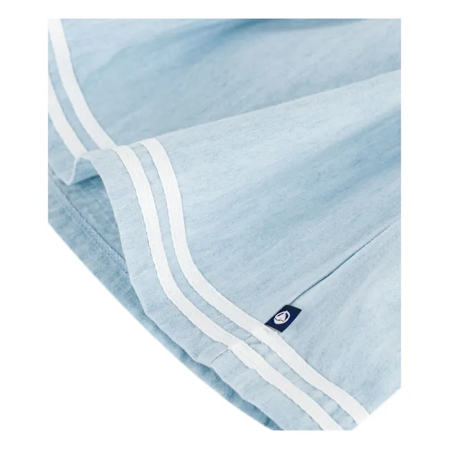 Robe Froncée Chambray | Ecru