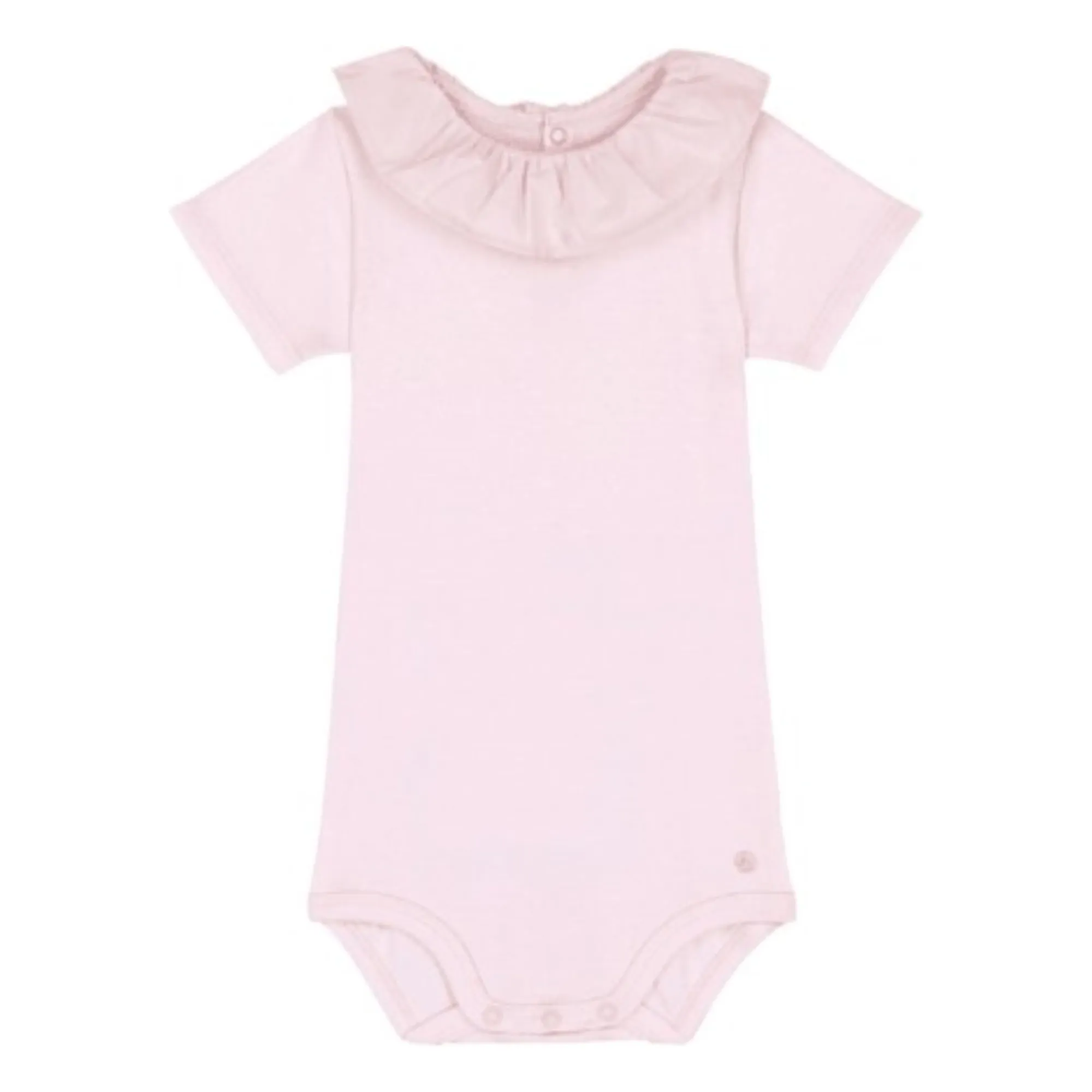 Petit Bateau Girls Pale Pink Body Collar Organic Cotton