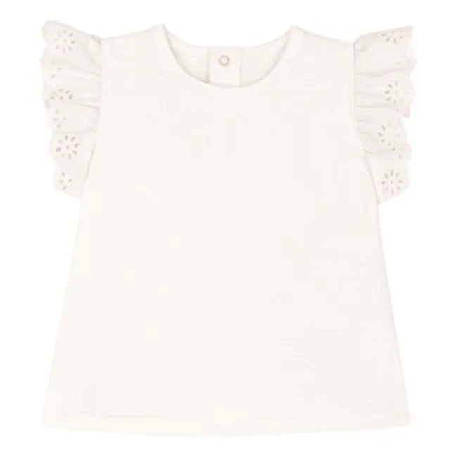 T-shirt Broderie Anglaise | Blanc
