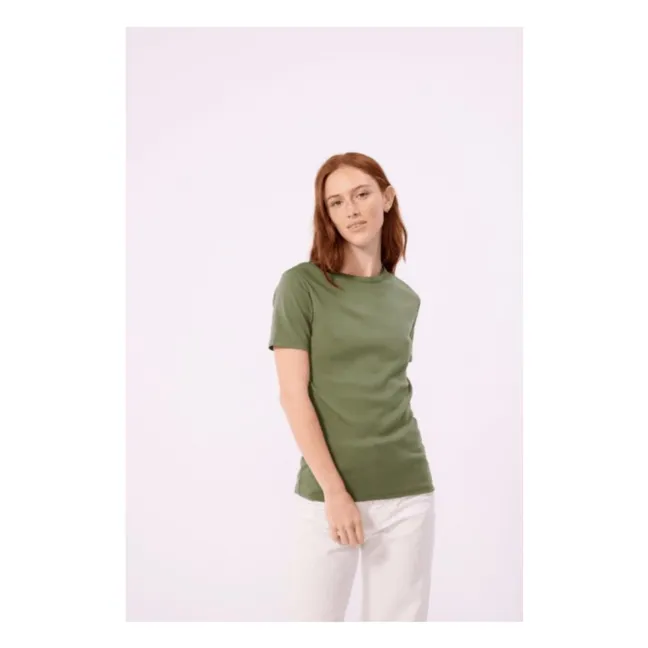 T-shirt Iconique Ajusté Coton Bio | Khaki