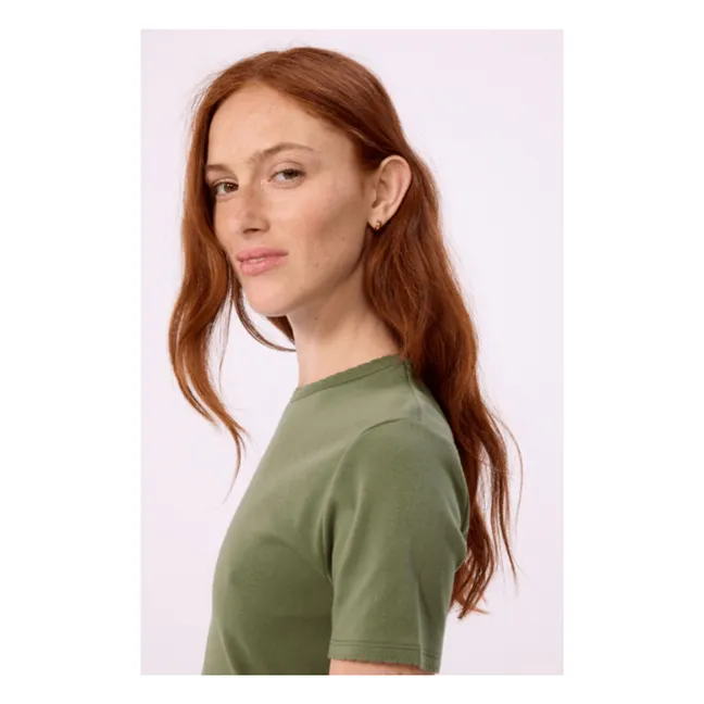 T-shirt Iconique Ajusté Coton Bio | Khaki