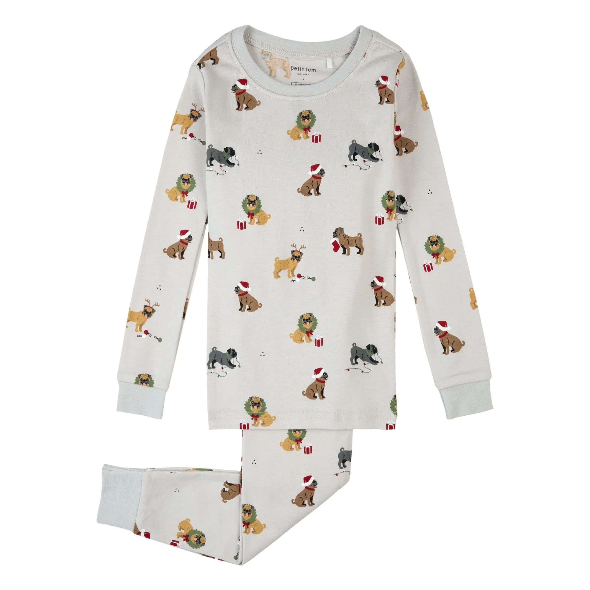 Petit Lem Grey Carlins Organic Cotton Pyjamas
