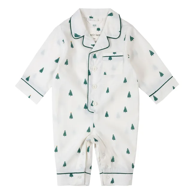 Pyjama 1 Piece Fir Poplin Recycled Fiber | White