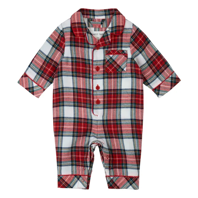 Pijama 1 Pieza Franela Tartán Fibras Recicladas | Rojo