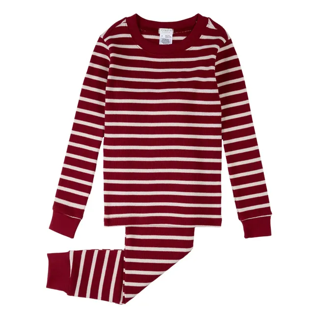 Pyjama Rayé Coton Bio | Rouge