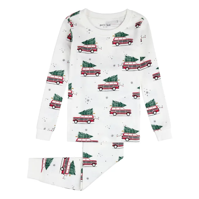 Christmas Car Pyjamas Organic Cotton | Ecru