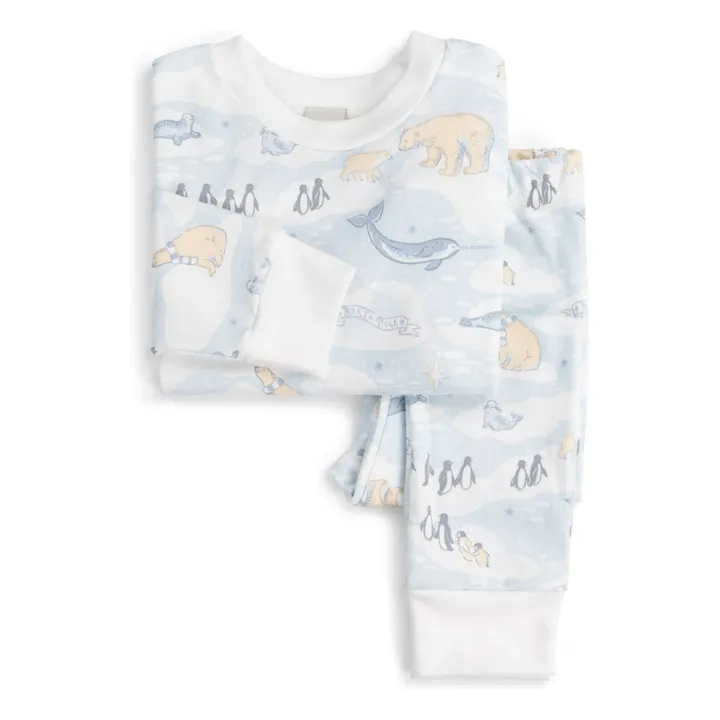 Pyjama Ours Coton Bio | Bleu- Image produit n°1