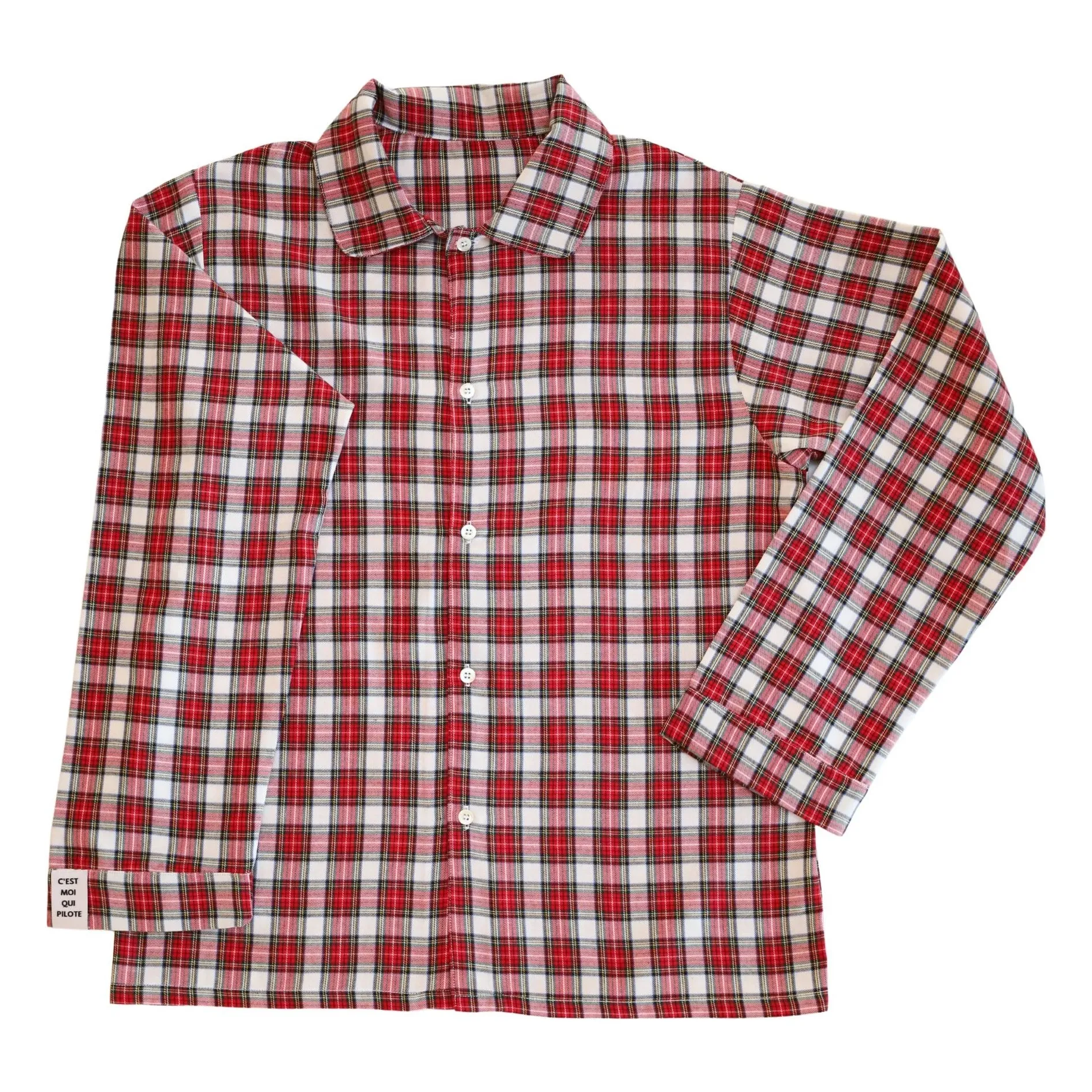 C'est Moi Qui Pilote Unisex Red Tartan Short Set