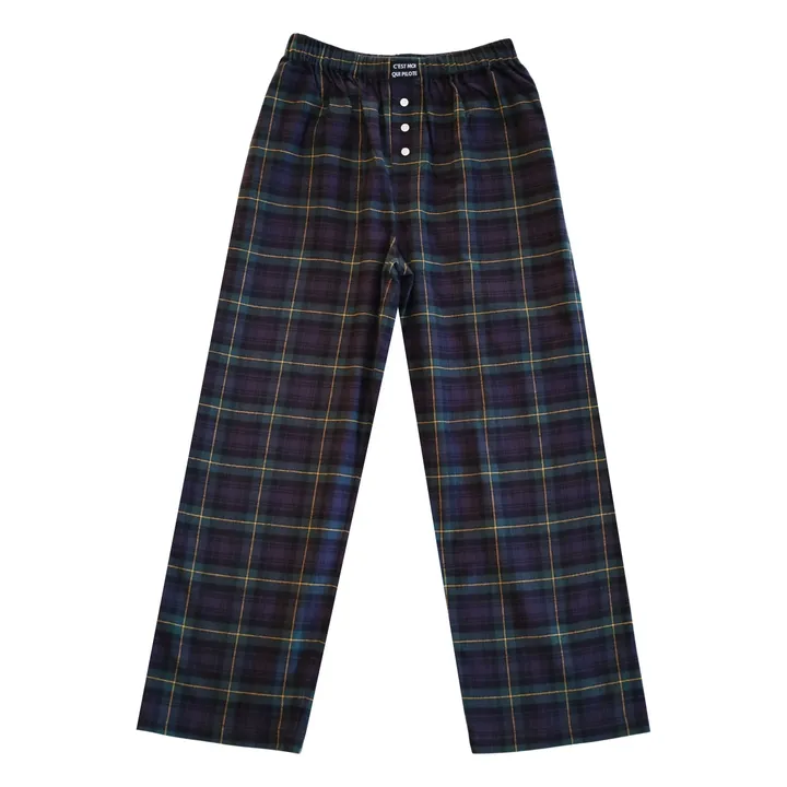 Ensemble Long Carreaux Tartan | Bleu marine- Image produit n°3