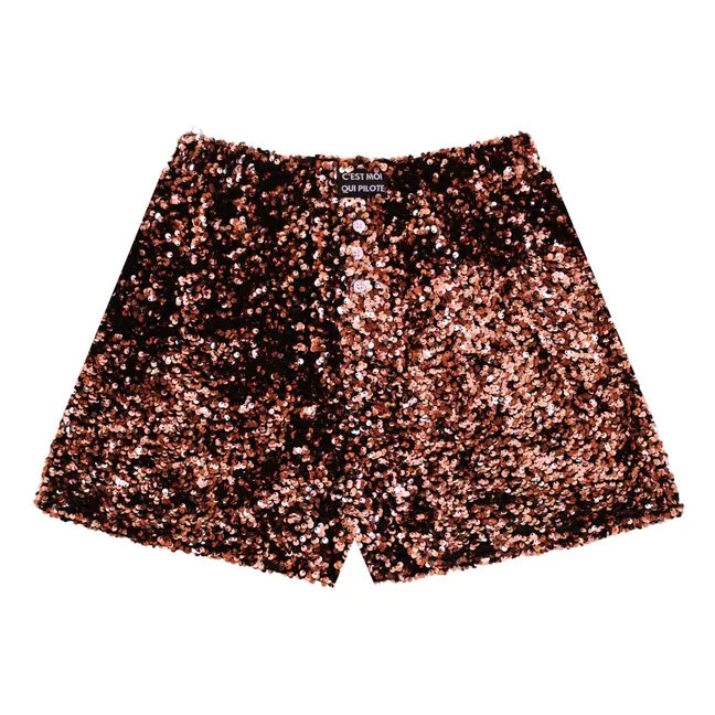 Velvet Sequins boxer shorts | Bronze