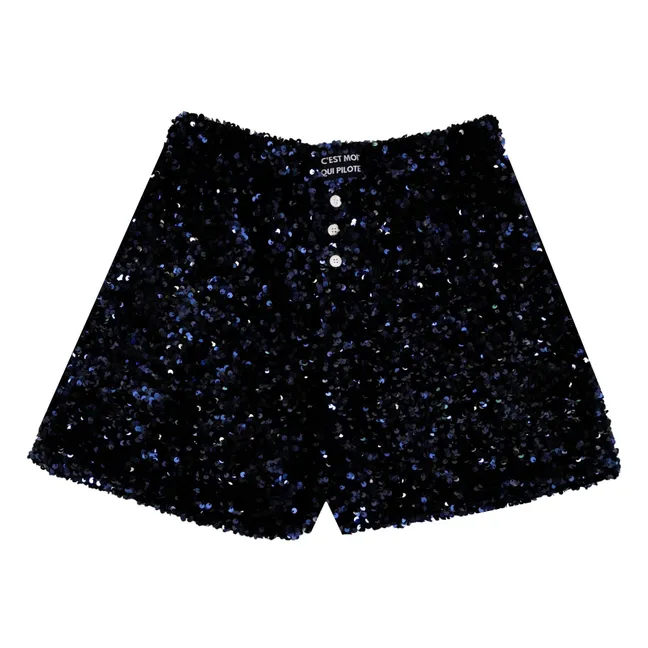 Velvet Sequins boxer shorts | Midnight blue