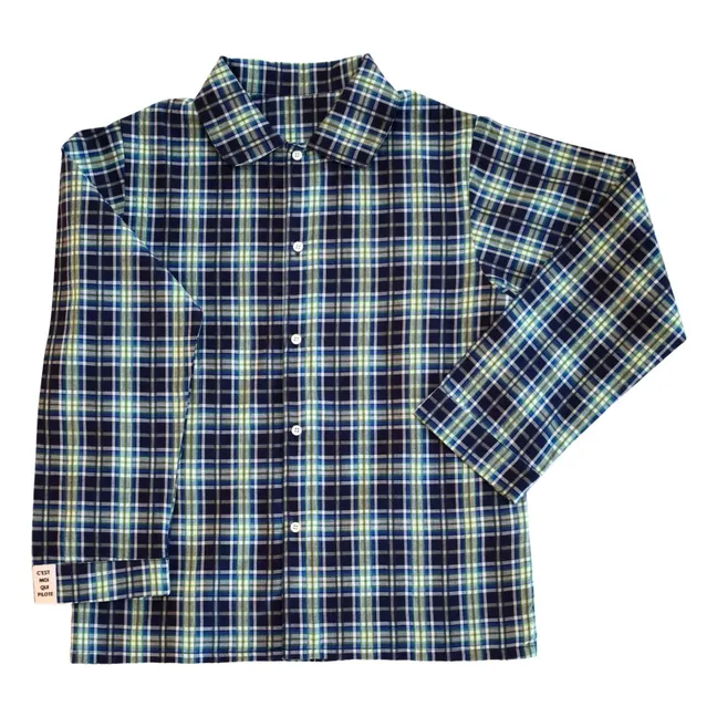 Ensemble Court Carreaux Tartan | Bleu marine