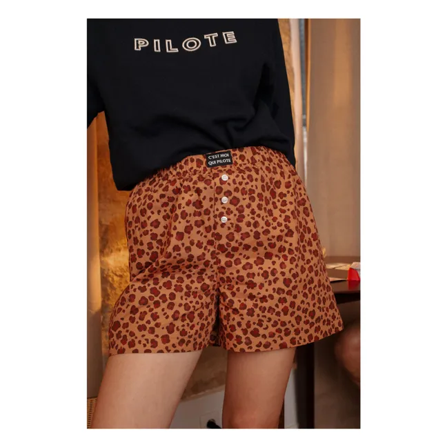 Leopard shorts | Brown
