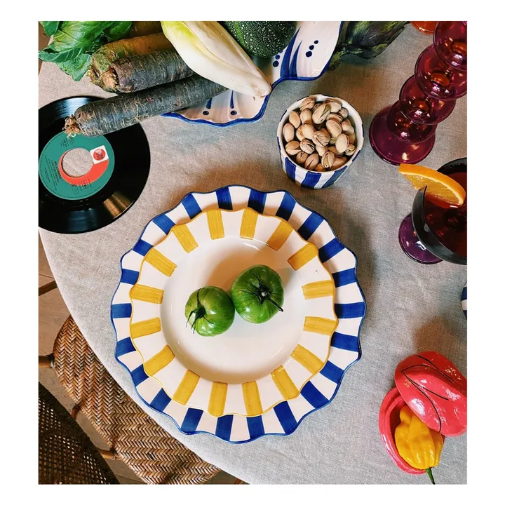 Assiette rayée - 27cm | Bleu- Image produit n°2