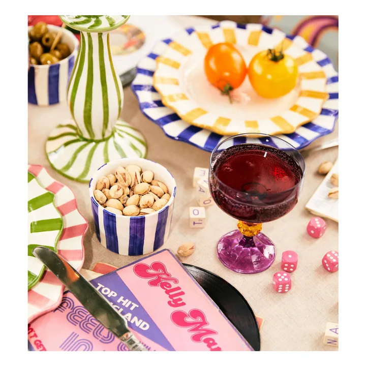 Assiette rayée - 27cm | Bleu- Image produit n°5