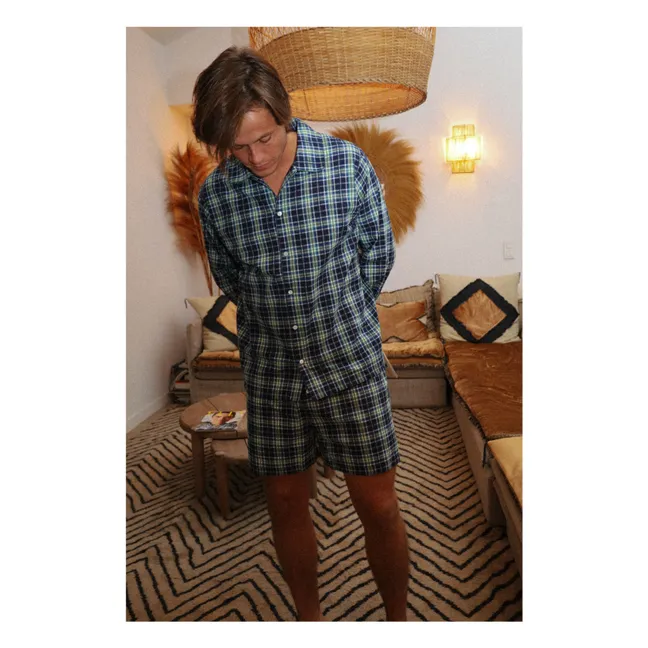 Ensemble Court Carreaux Tartan | Bleu marine