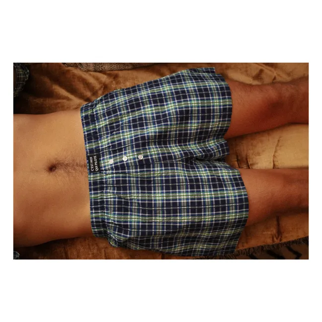 Ensemble Court Carreaux Tartan | Bleu marine