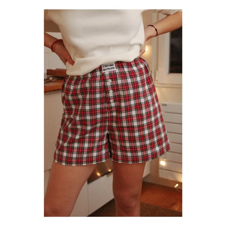 Ensemble Court Carreaux Tartan | Rouge- Image produit n°1