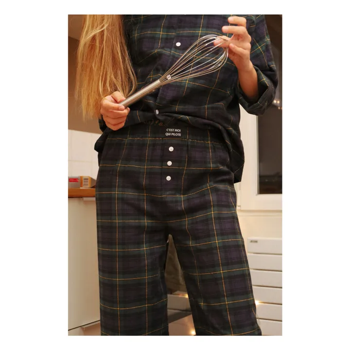 Ensemble Long Carreaux Tartan | Bleu marine- Image produit n°4