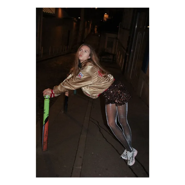 Unterhose aus Velours mit Pailletten | Bronze