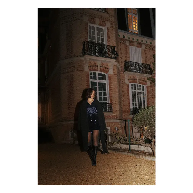 Caleçon Velours Sequins | Bleu nuit