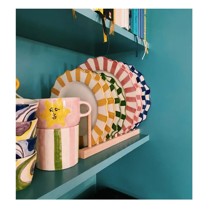 Striped plate - 27cm | Pink- Product image n°3