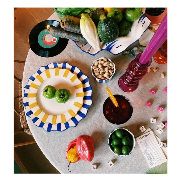 Assiette rayée - 27cm | Bleu- Image produit n°4