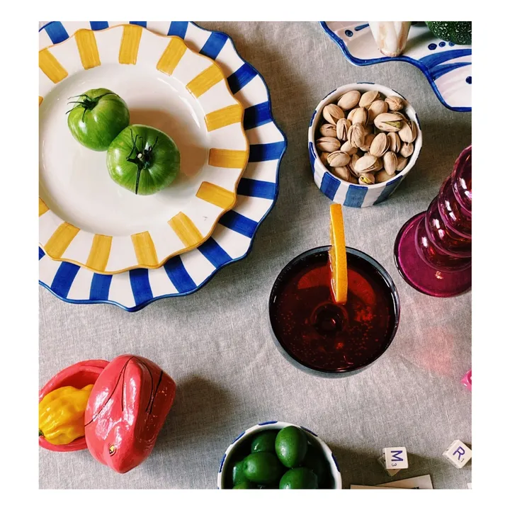 Assiette rayée - 27cm | Bleu- Image produit n°6