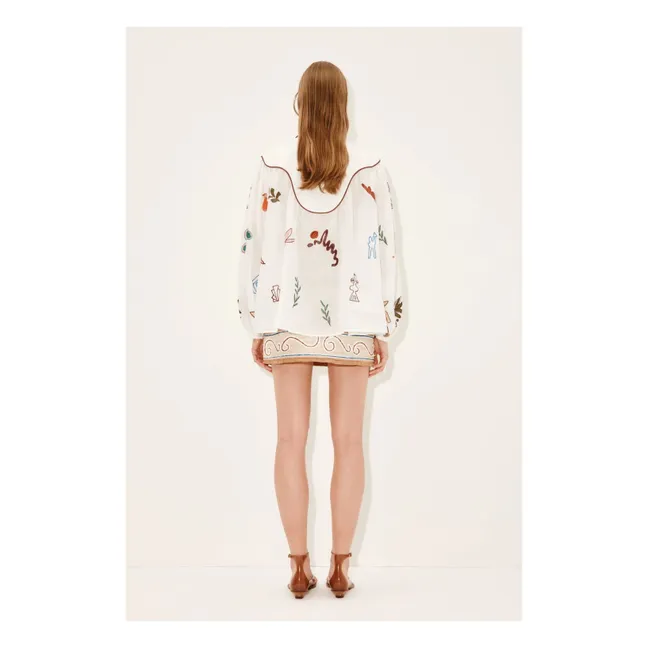 Camicetta ricamata Mina | Bianco