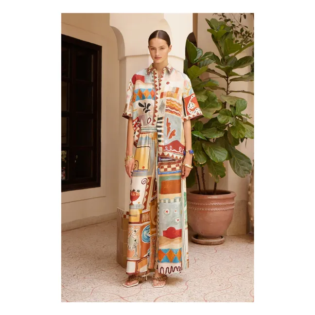 Pantaloni di seta Michelle | Ecru