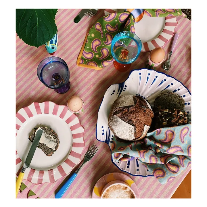 Striped plate - 27cm | Pink- Product image n°2