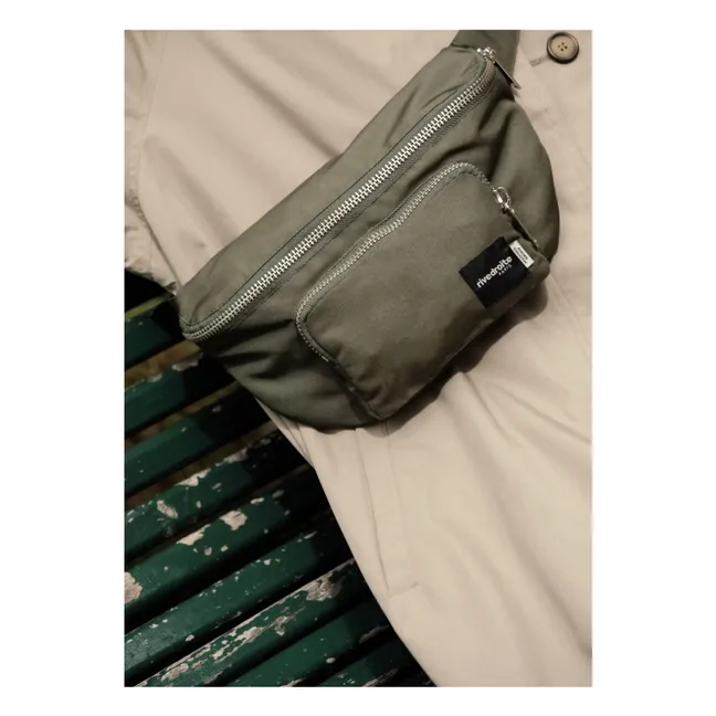 Borsa a banana in fibra riciclata Joly | Verde militare