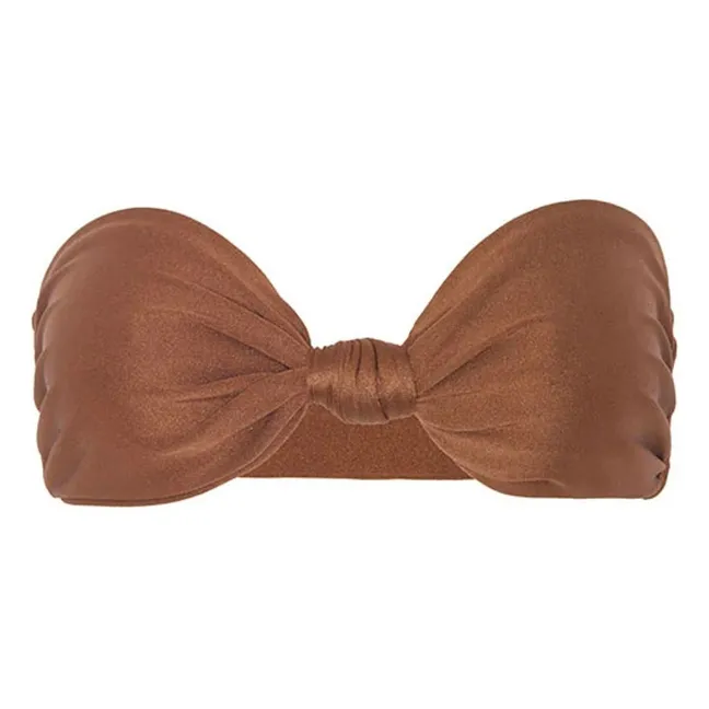 Le Bandeau Nœud swimsuit top | Chocolate