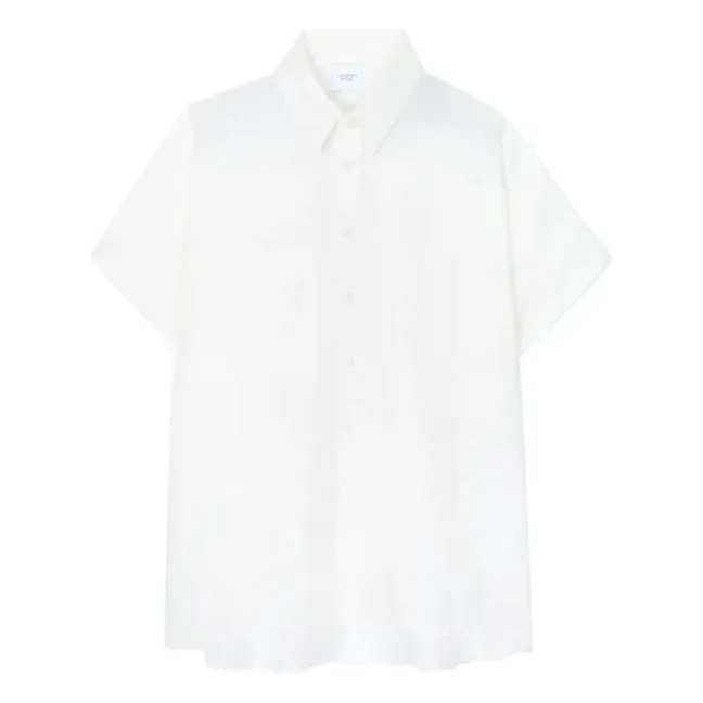 Camicia casual in lino a maniche corte | Avorio