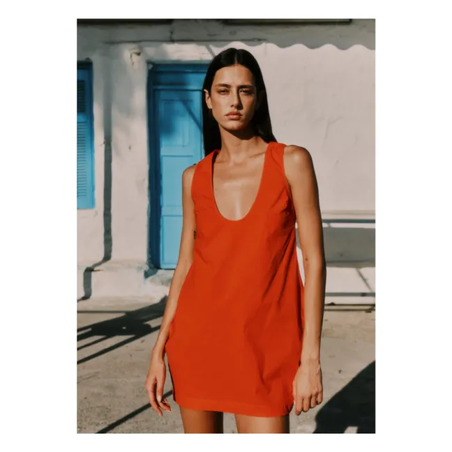 La Popeline Mini Dress | Red