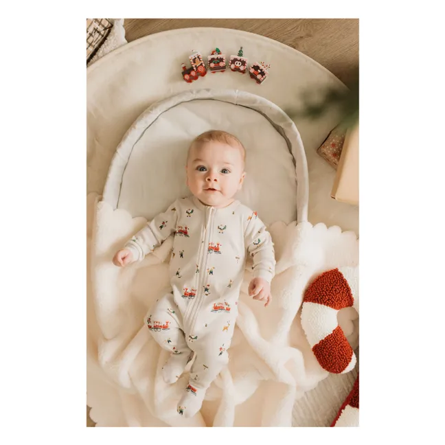 Pyjama Avec Pieds Noël Coton Bio | Beige