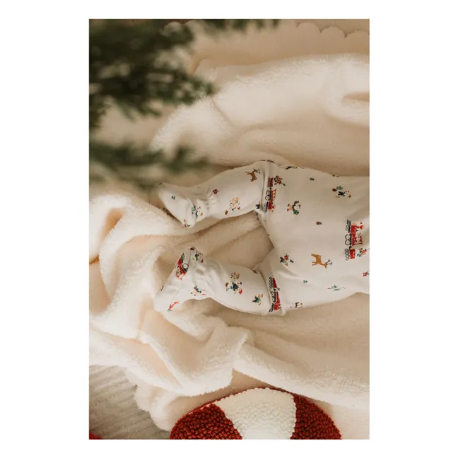 Pyjama Avec Pieds Noël Coton Bio | Beige