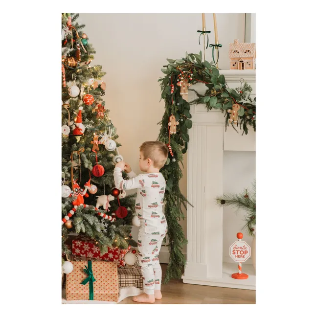 Pyjama Weihnachtsauto Bio-Baumwolle | Seidenfarben