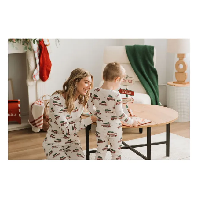 Christmas Car Pyjamas Organic Cotton | Ecru