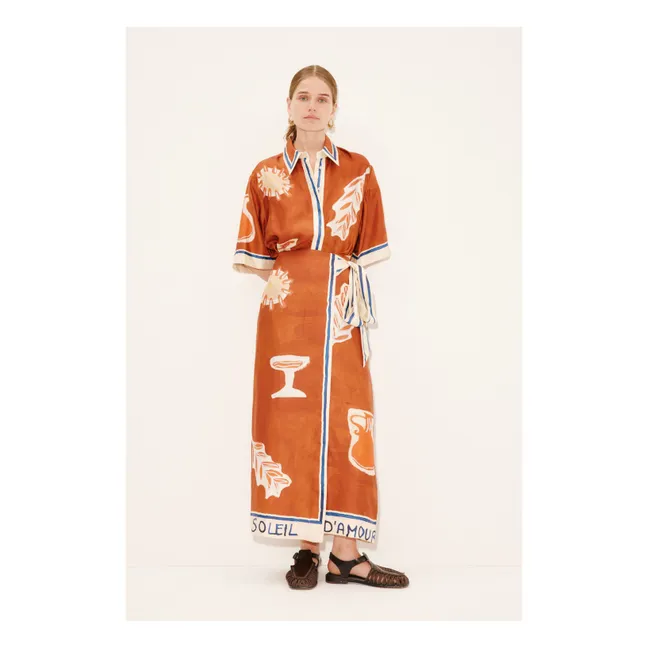 Jupe Soleil D'Amour Soie | Rouille