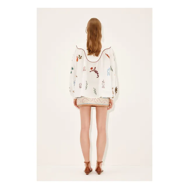 Camicetta ricamata Mina | Bianco