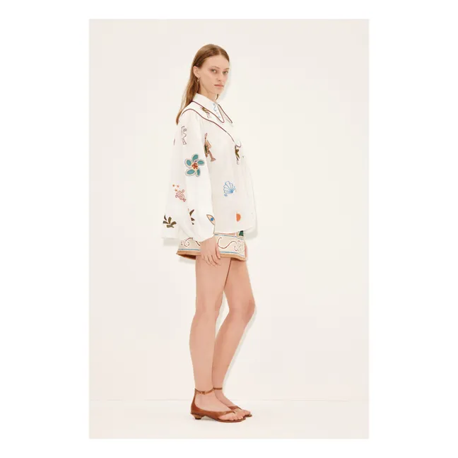 Camicetta ricamata Mina | Bianco