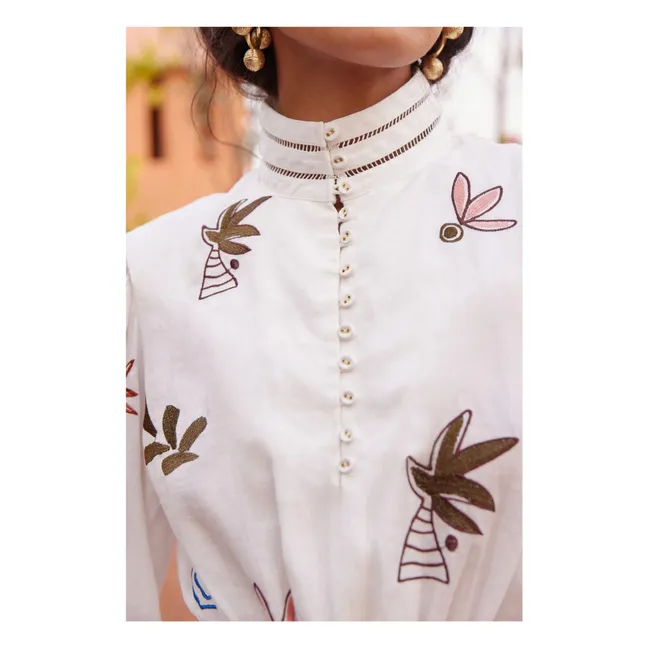 Vestido corto Mina bordado  | Blanco