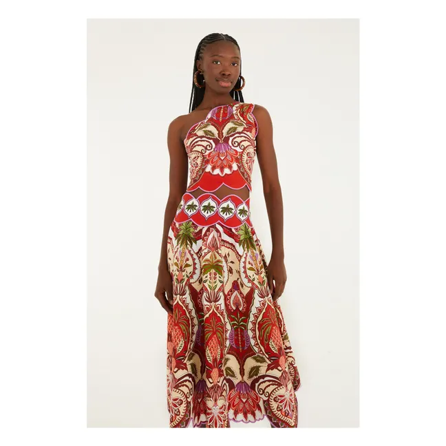 Gonna Odara in lino | Rosso