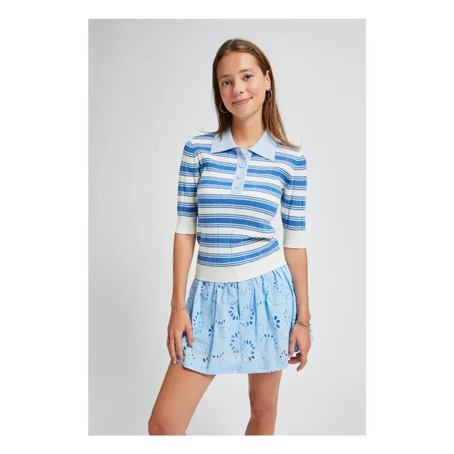 Polo Côtelé Verona Rayé | Bleu