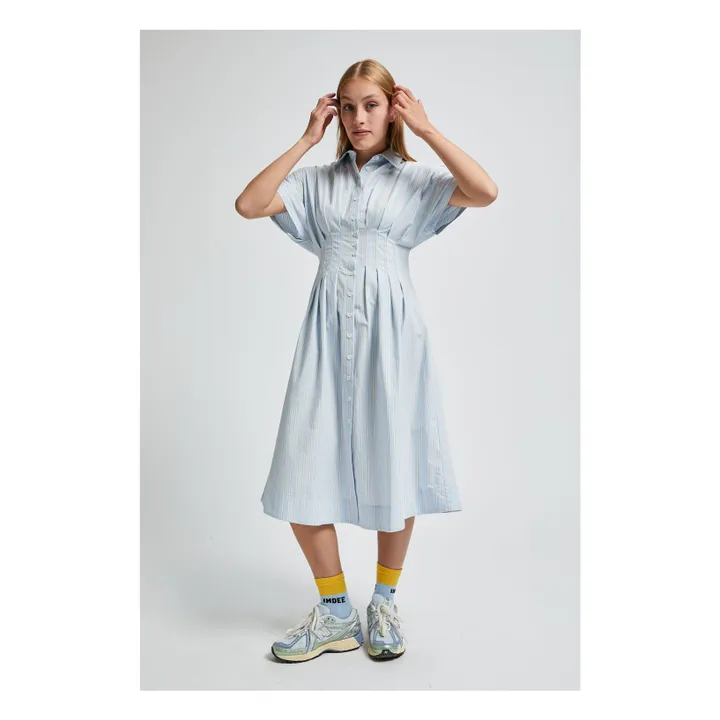 Vestido camisero de rayas Valois | Azul Cielo- Imagen del producto n°1