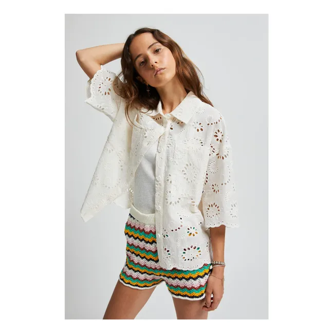 Camisa bordada Valbelle | Blanco