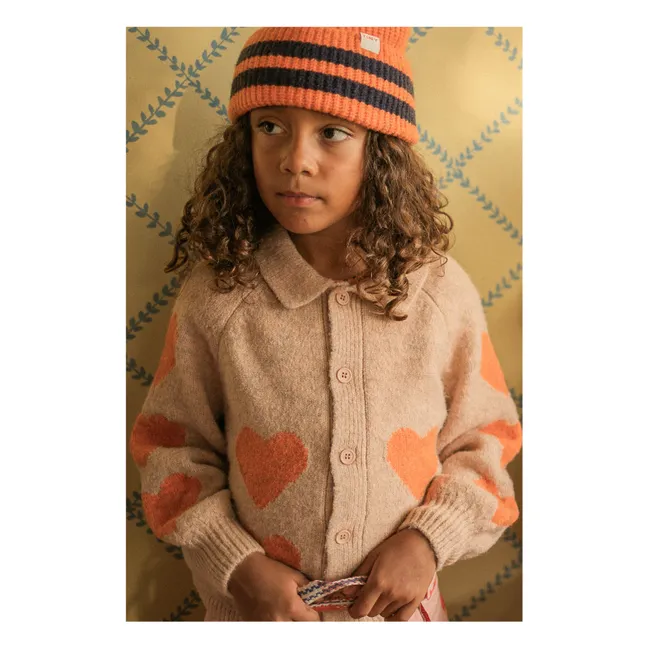 Cardigan Col Cœurs | Rose