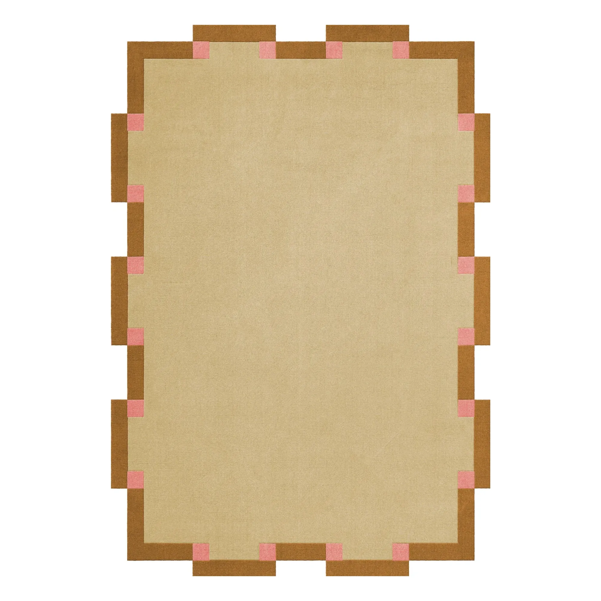 Layered Beige Wool Carpet Fregio,Tekla Evelina Severin