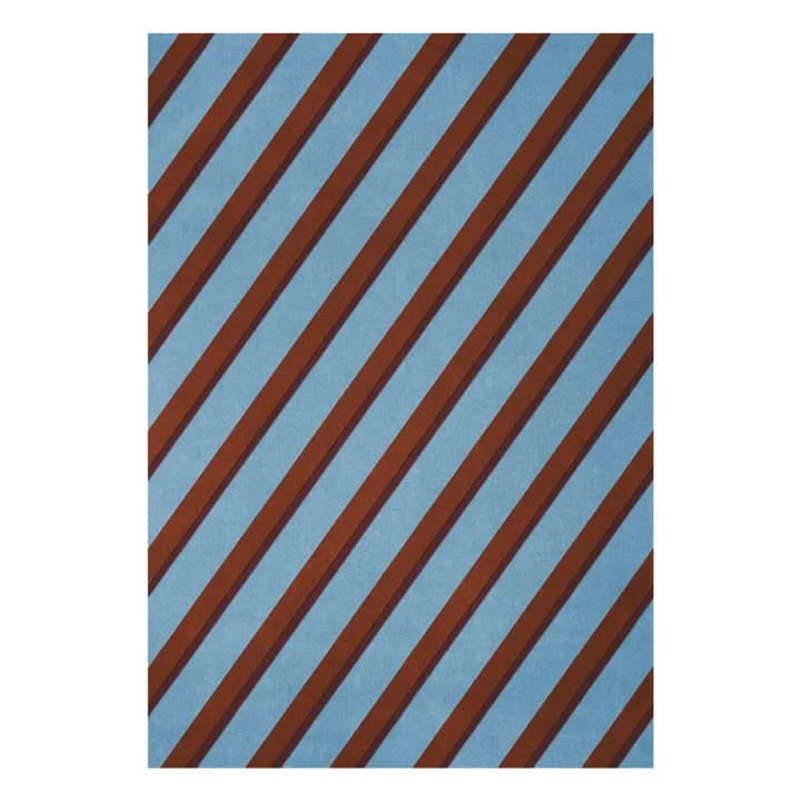 Tapis en laine Diagonal,Tekla Evelina Severin | Bleu- Image produit n°0